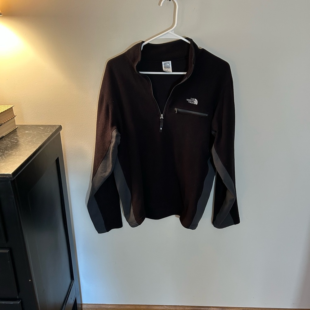 The North Face Black and Gray Quarter-Zip Pullover